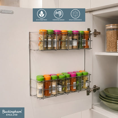 Buckingham Premium 2 Tier Metal Herb and Spice Rack