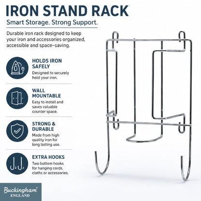 Buckingham Premium Ironing Board Holder Chrome Finished 25 cm