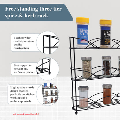 Buckingham 3 Tier Free Standing Spice Rack