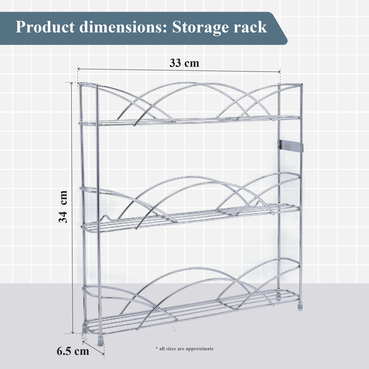 Buckingham 3 Tier Free Standing Spice Rack