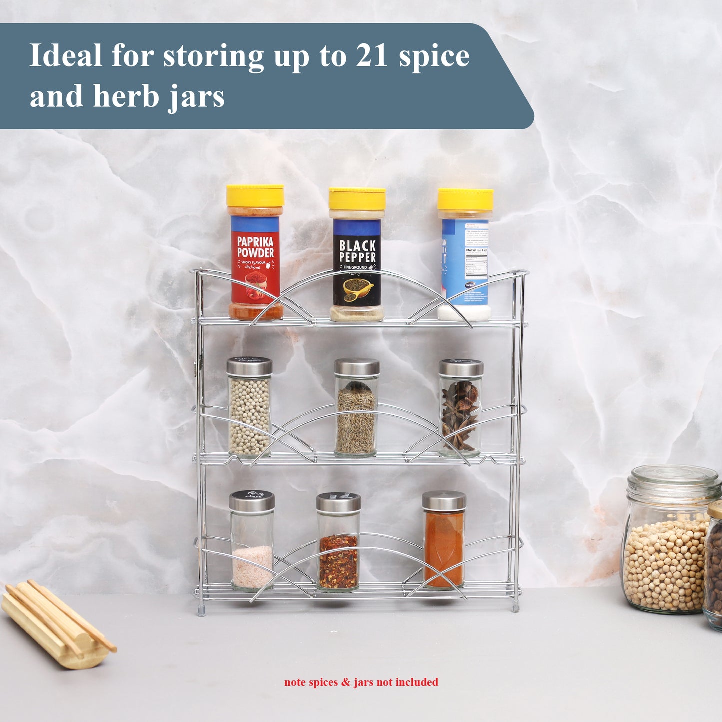 Buckingham 3 Tier Free Standing Spice Rack