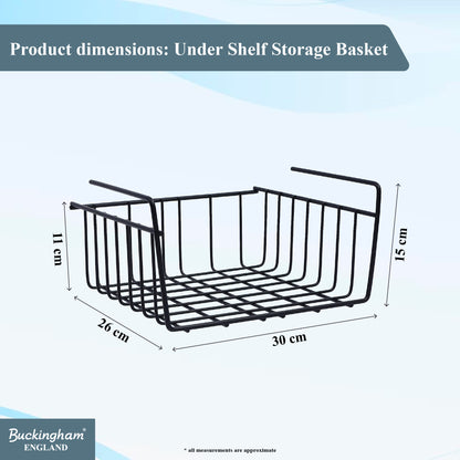 Buckingham High End Under Shelf Storage Basket Organiser Rack