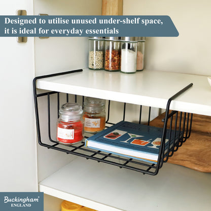 Buckingham High End Under Shelf Storage Basket Organiser Rack