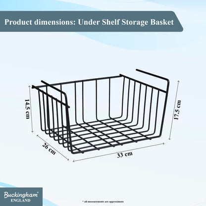 Buckingham High End Under Shelf Storage Basket Organiser Rack