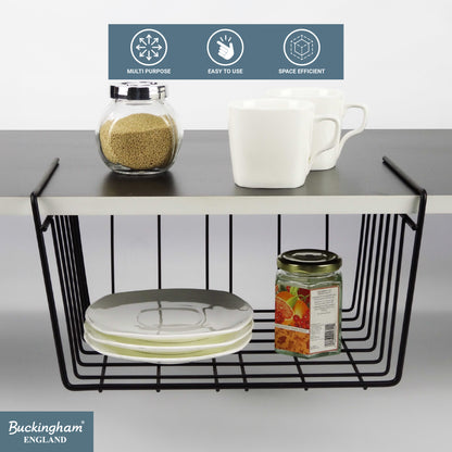 Buckingham High End Under Shelf Storage Basket Organiser Rack