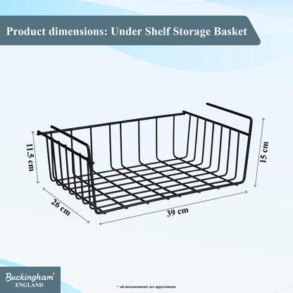 Buckingham High End Under Shelf Storage Basket Organiser Rack