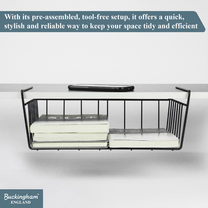 Buckingham High End Under Shelf Storage Basket Organiser Rack