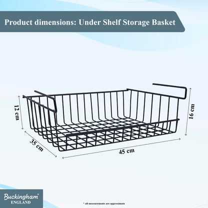 Buckingham High End Under Shelf Storage Basket Organiser Rack