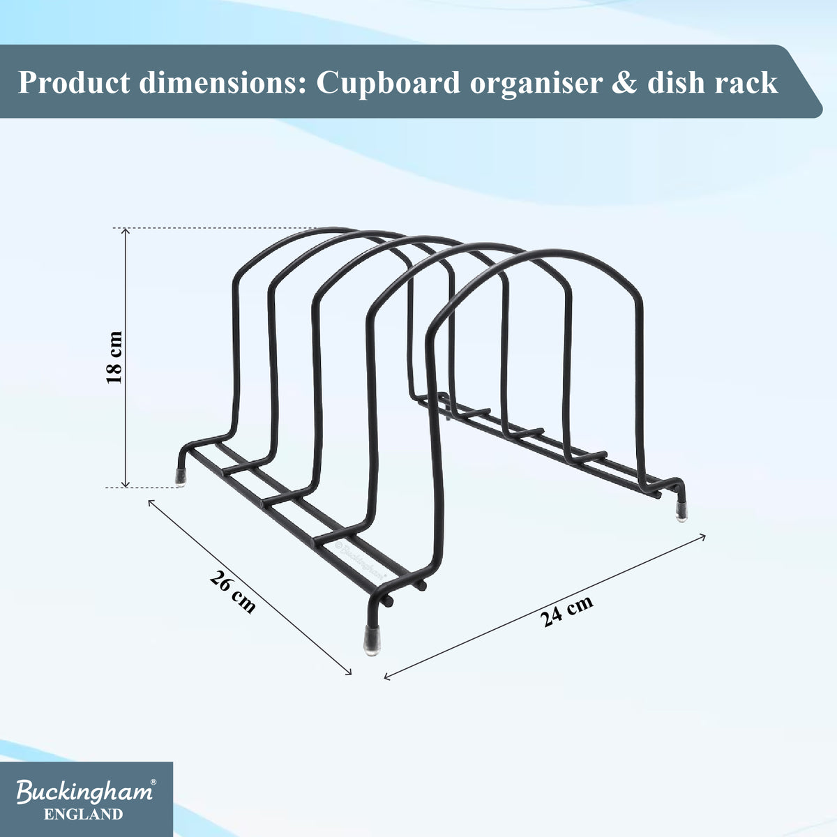 Buckingham Premium Kitchen Organiser Rack Black