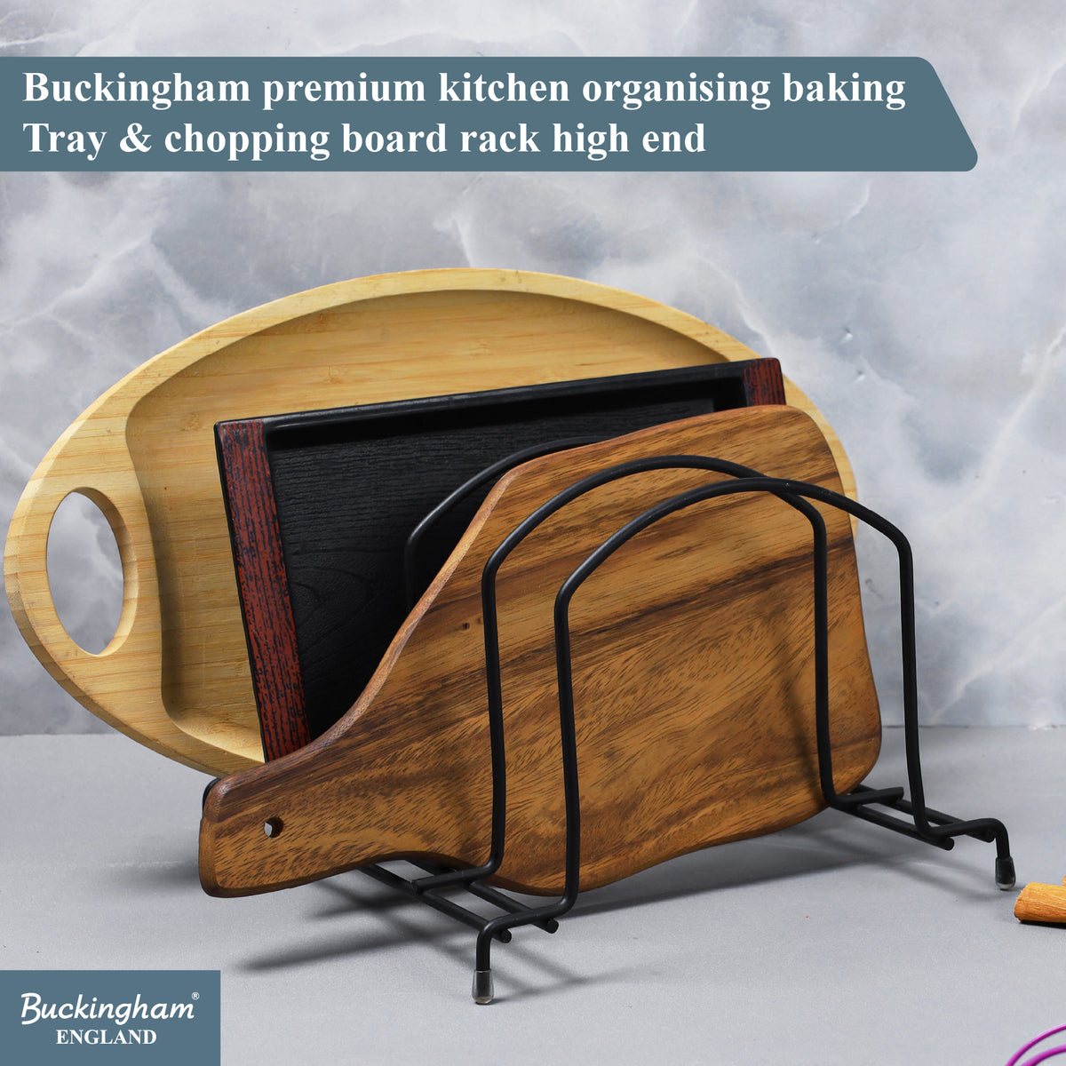 Buckingham Premium Kitchen Organiser Rack Black