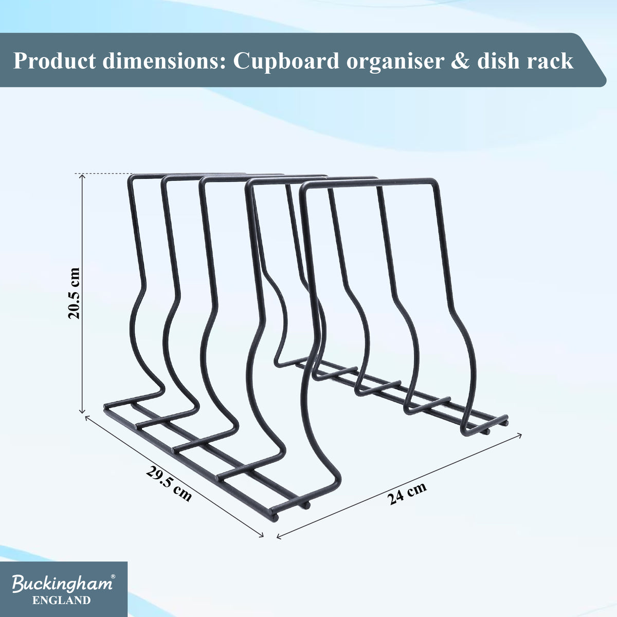 Buckingham Premium Kitchen Organiser Rack Black