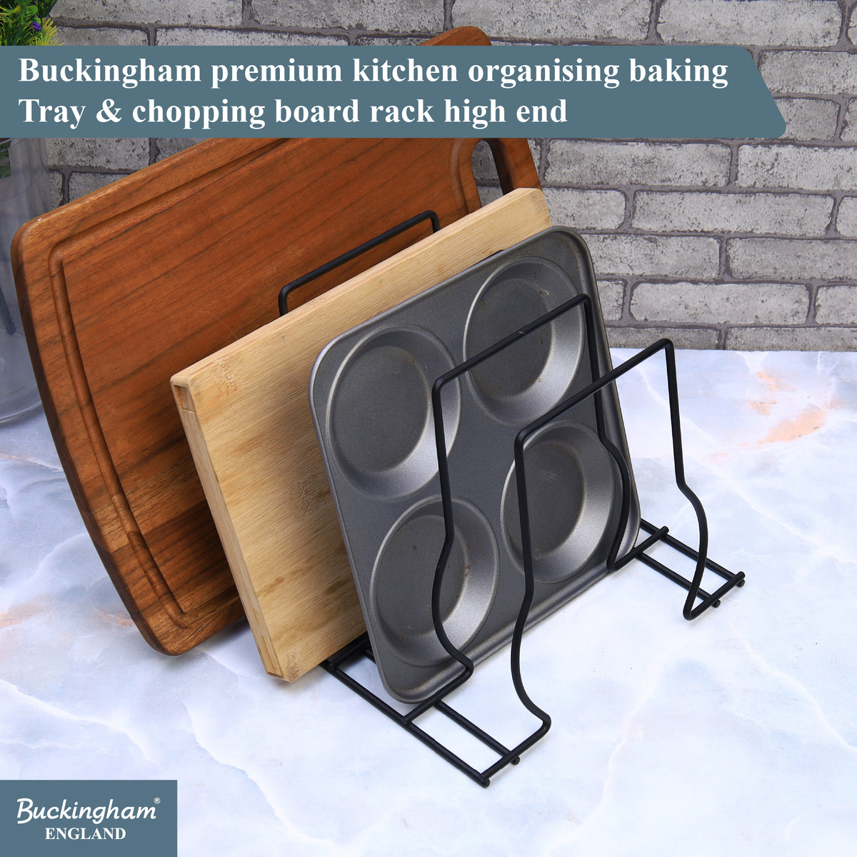 Buckingham Premium Kitchen Organiser Rack Black