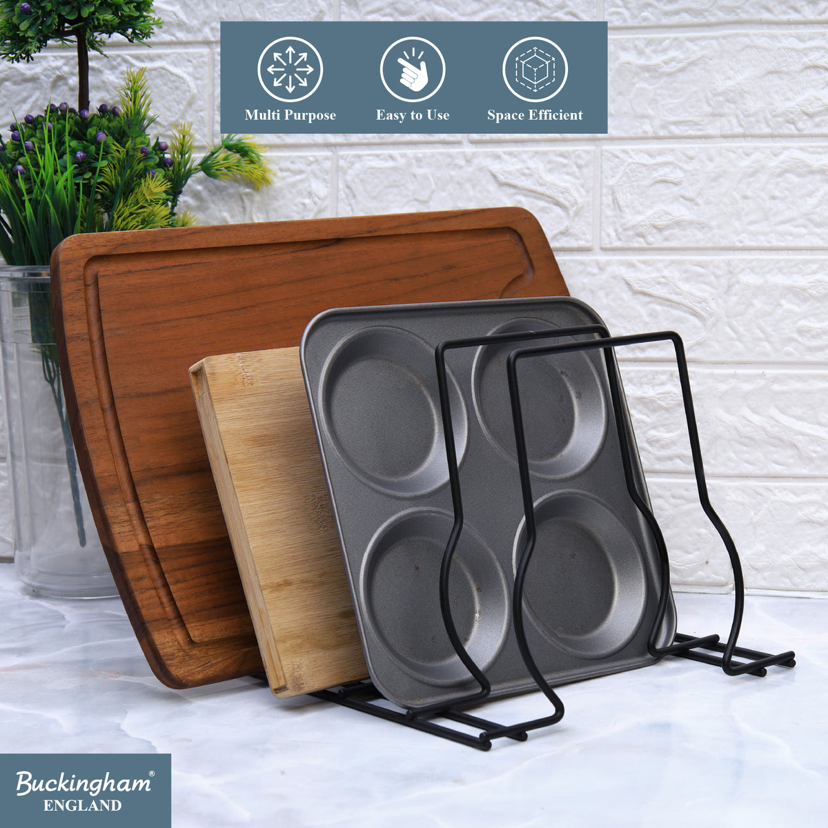 Buckingham Premium Kitchen Organiser Rack Black