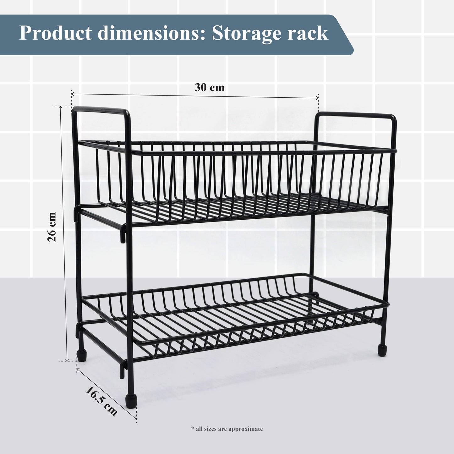 Buckingham Free Standing Two-Tier Spice Rack Multi Purpose Jar