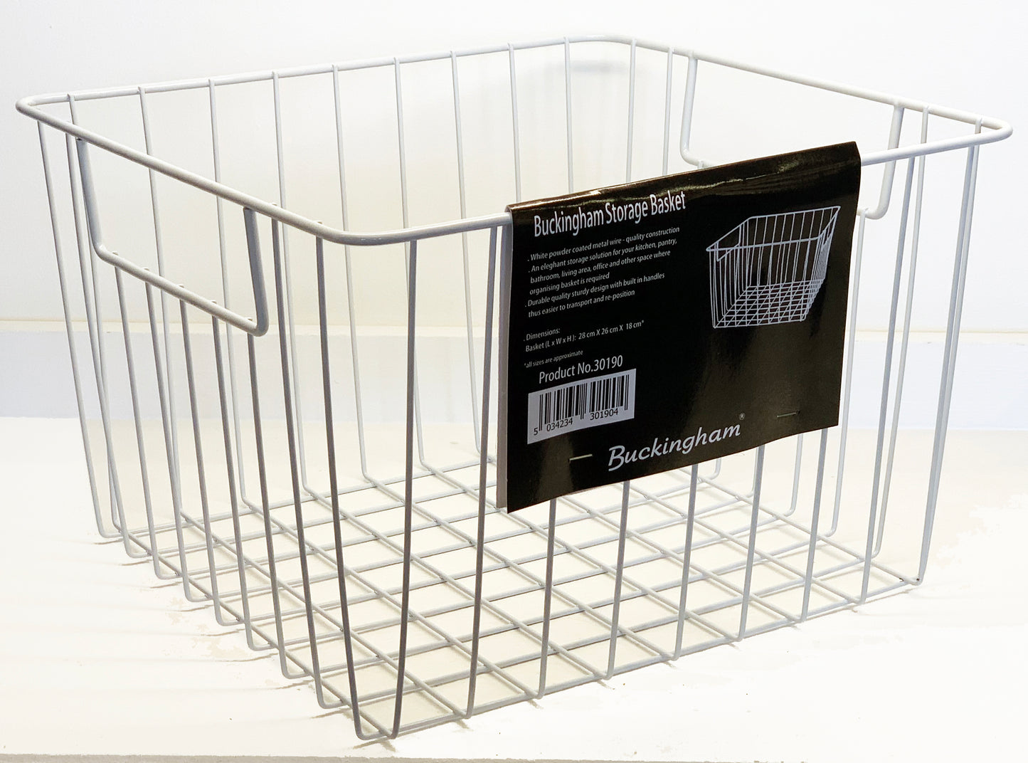 Buckingham Storage Basket White and Black