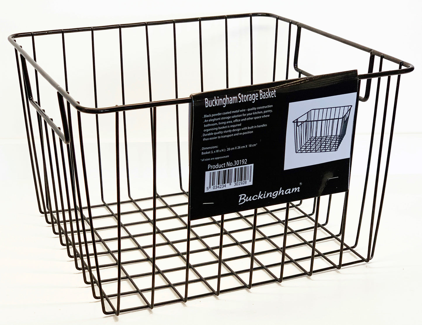 Buckingham Storage Basket White and Black