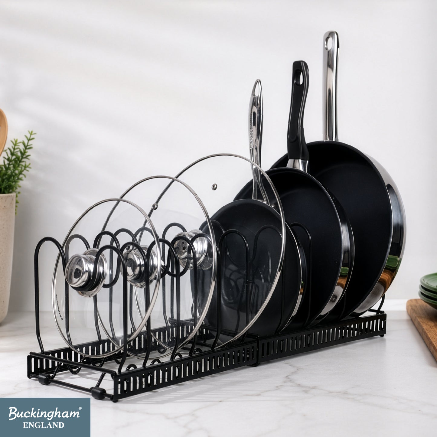 Buckingham Expandable Kitchen Organizer Rack 10 Adjustable Dividers