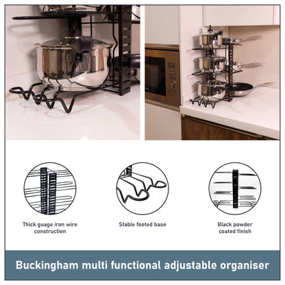 Buckingham Adjustable Kitchen Organizer Rack 8 Dividers