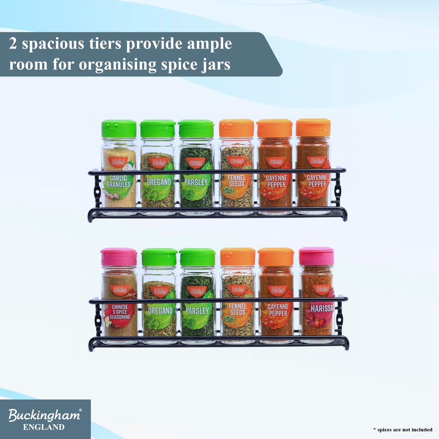 Buckingham  Cupboard Wall Mounted Spice Racks Organiser