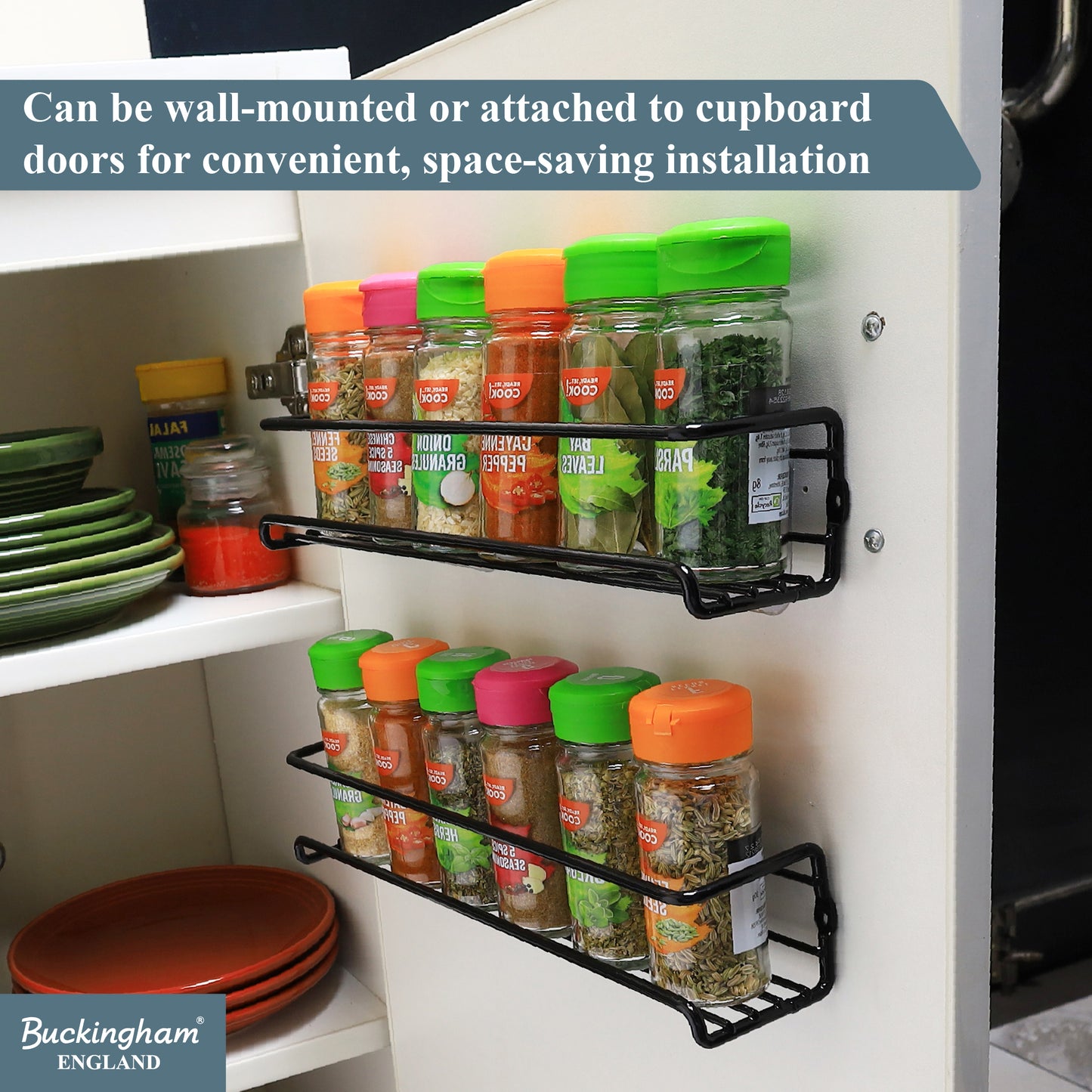 Buckingham  Cupboard Wall Mounted Spice Racks Organiser
