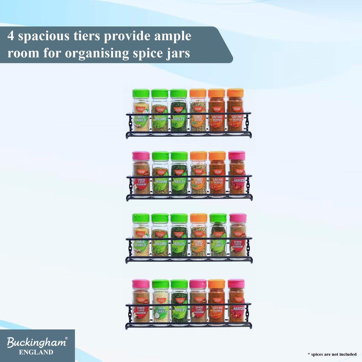 Buckingham  Cupboard Wall Mounted Spice Racks Organiser