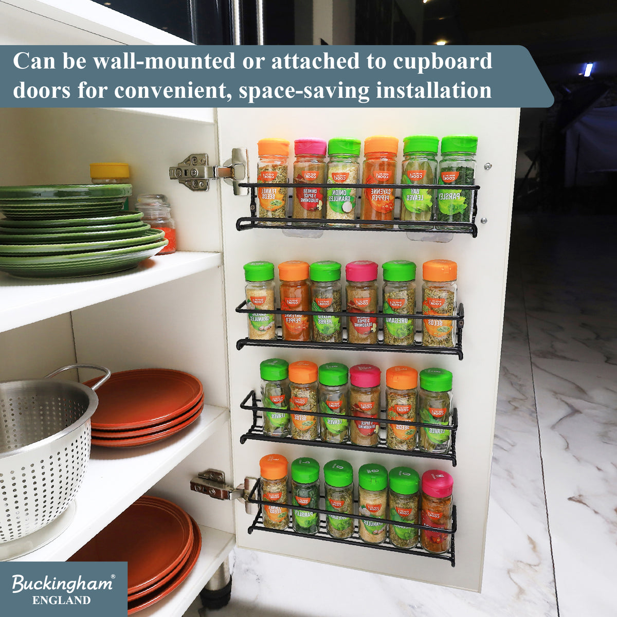 Buckingham  Cupboard Wall Mounted Spice Racks Organiser