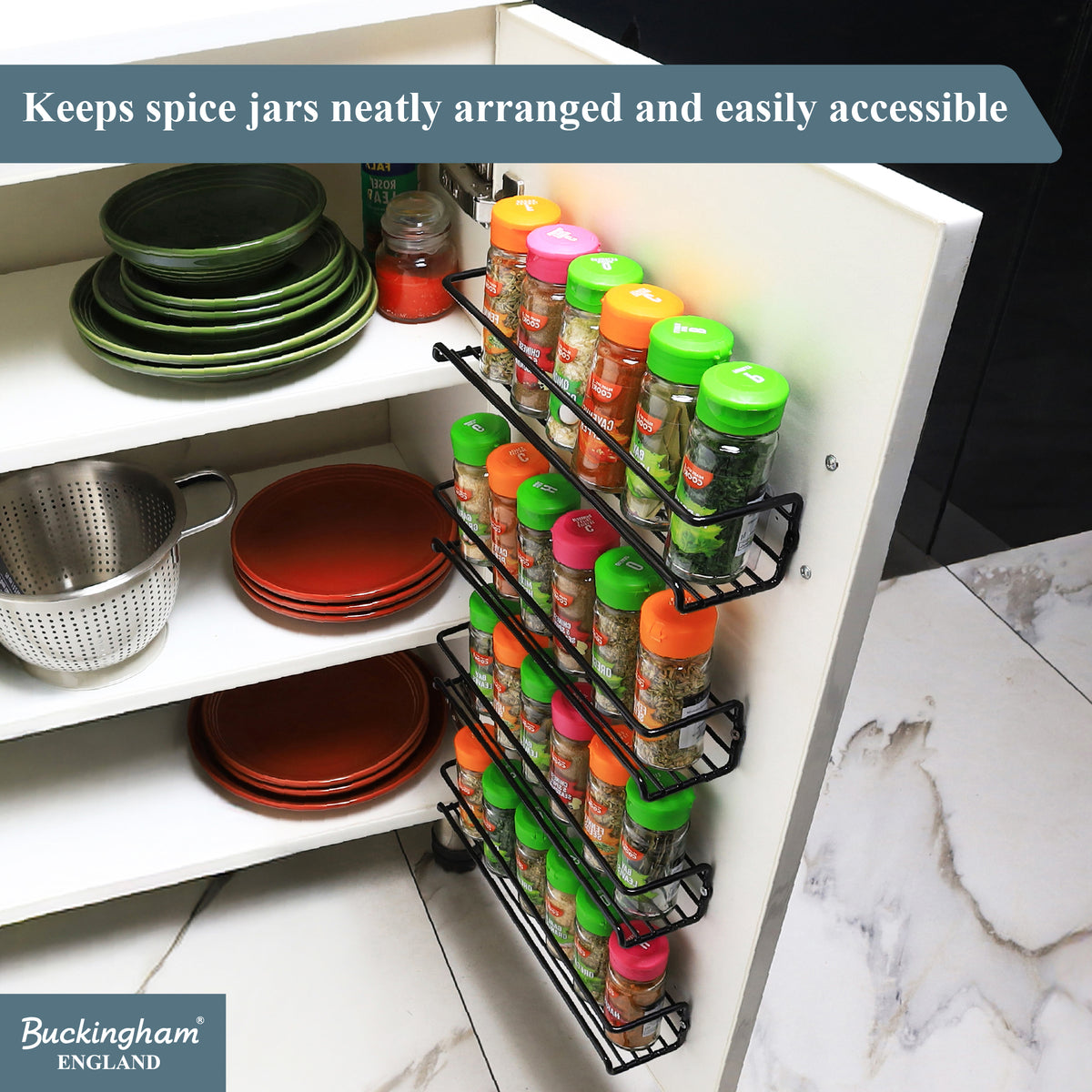 Buckingham  Cupboard Wall Mounted Spice Racks Organiser