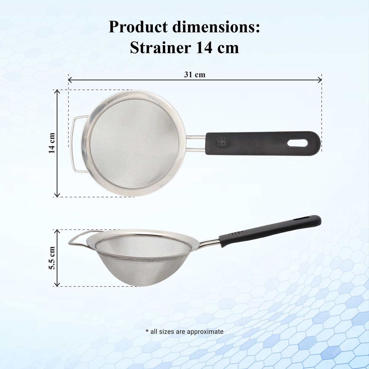 Buckingham Stainless Steel 30 Extra Fine Mesh Sieve with Sturdy Handle