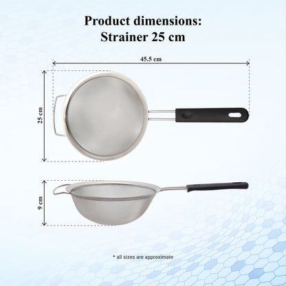 Buckingham Stainless Steel 30 Extra Fine Mesh Sieve with Sturdy Handle