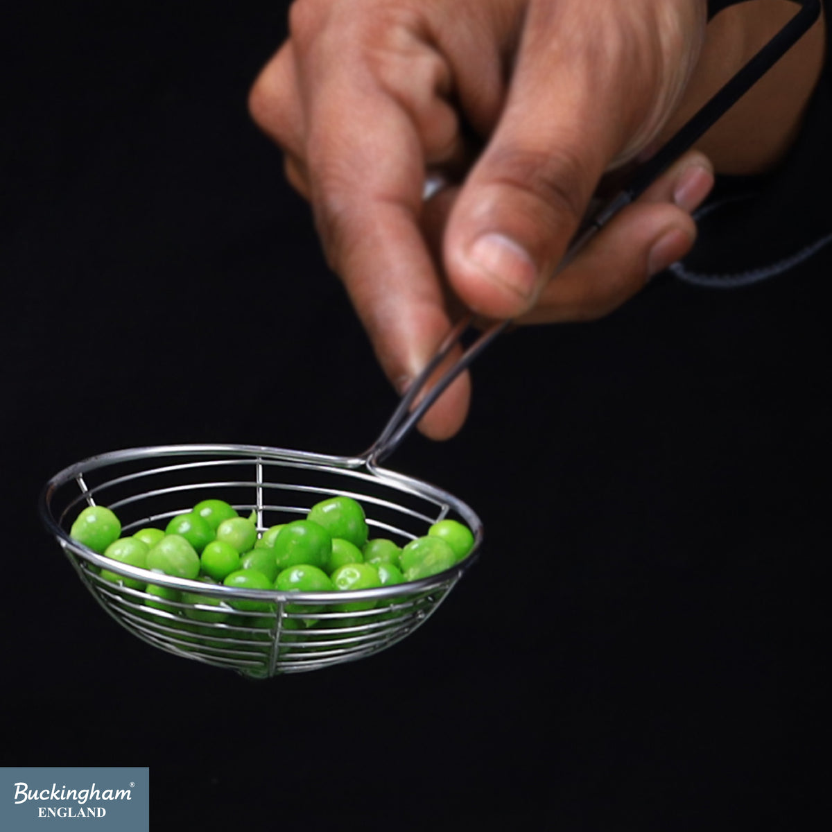 Buckingham Stainless Steel Pea Ladle Spider Strainer / Skimmer with Silicone Grip