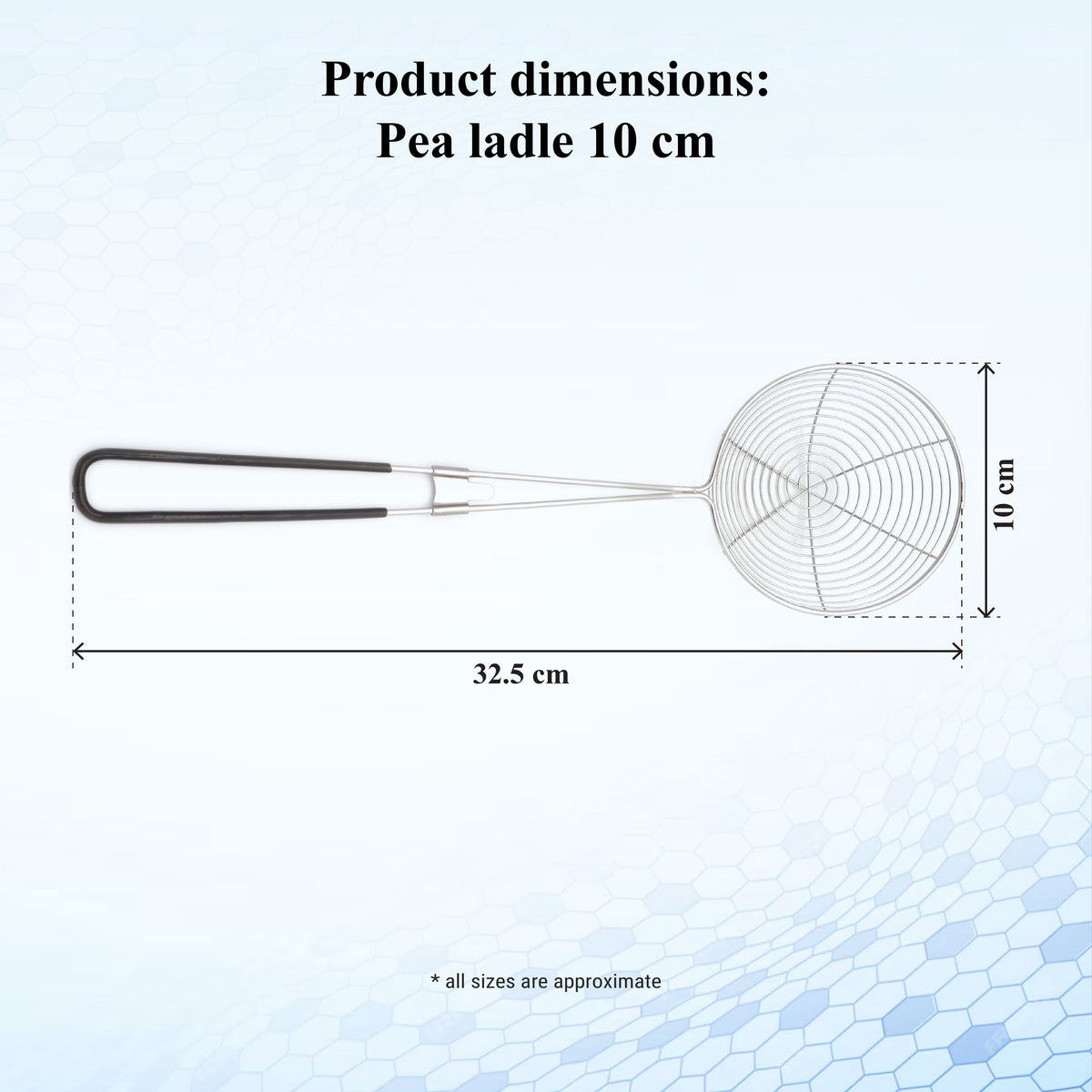 Buckingham Stainless Steel Pea Ladle Spider Strainer / Skimmer with Silicone Grip
