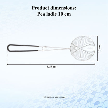 Buckingham Stainless Steel Pea Ladle Spider Strainer / Skimmer with Silicone Grip