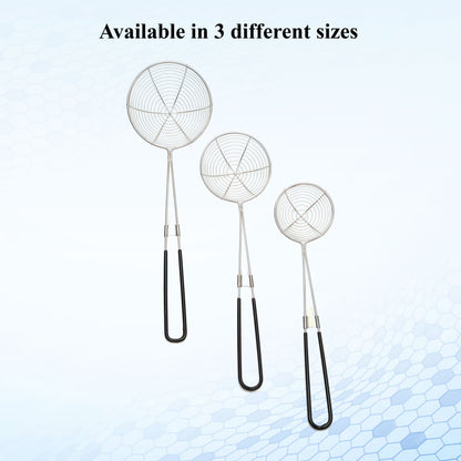 Buckingham Stainless Steel Pea Ladle Spider Strainer / Skimmer with Silicone Grip