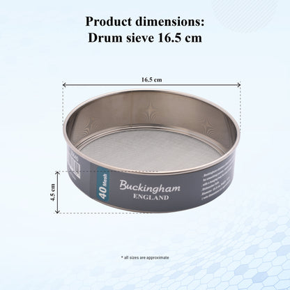 Buckingham Stainless Steel 40  fine mesh drum sieve
