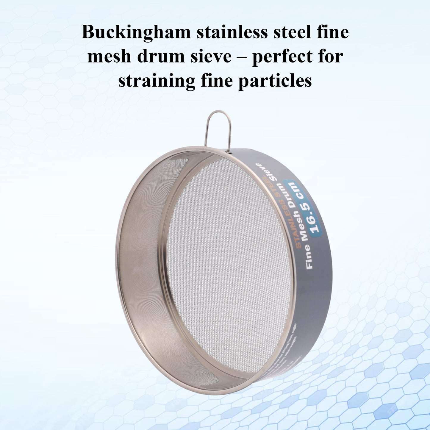 Buckingham Stainless Steel 40  fine mesh drum sieve