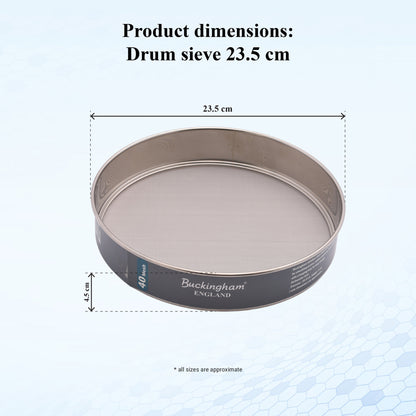 Buckingham Stainless Steel 40  fine mesh drum sieve