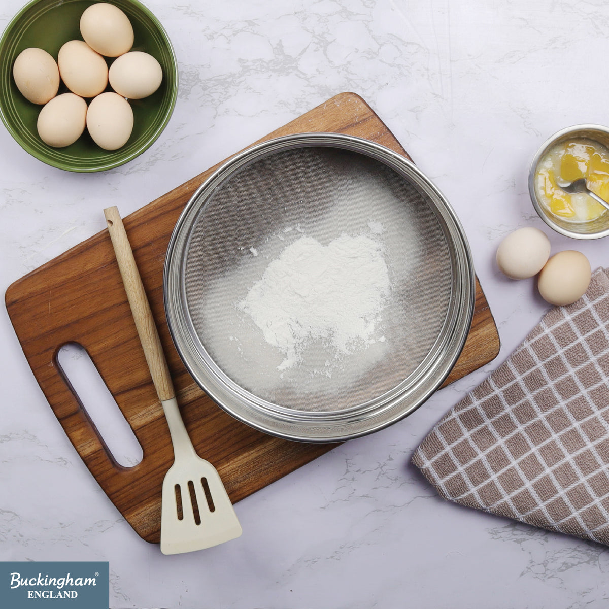 Buckingham Commercial Stainless Steel Premium 40 Mesh Drum Sieve.