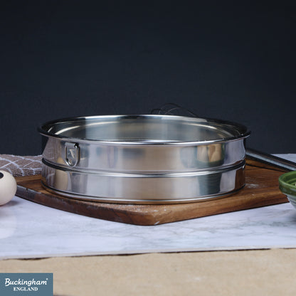 Buckingham Commercial Stainless Steel Premium 40 Mesh Drum Sieve.