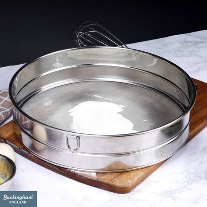 Buckingham Commercial Stainless Steel Premium 40 Mesh Drum Sieve.