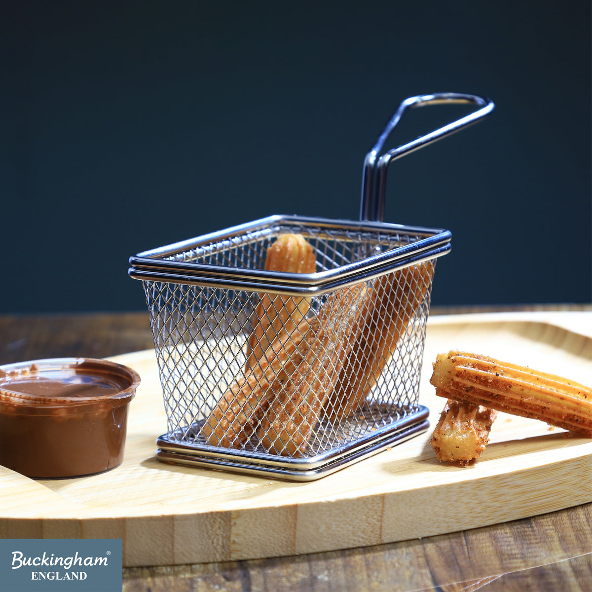Buckingham Stainless Steel Rectangular Mini Basket with Handle