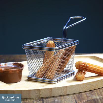 Buckingham Stainless Steel Rectangular Mini Basket with Handle