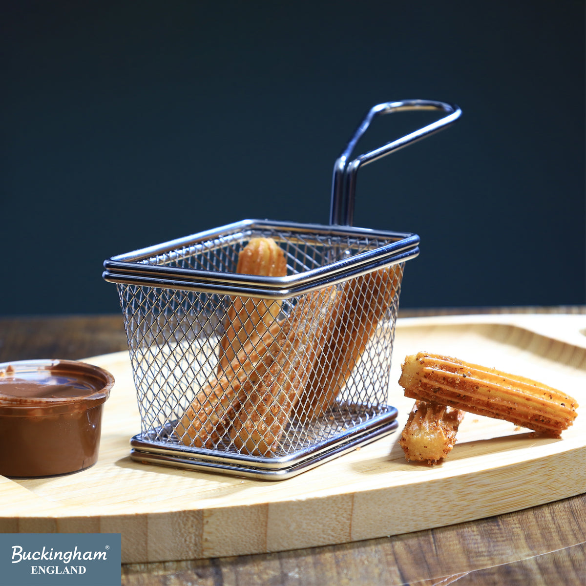 Buckingham Stainless Steel Rectangular Mini Basket with Handle