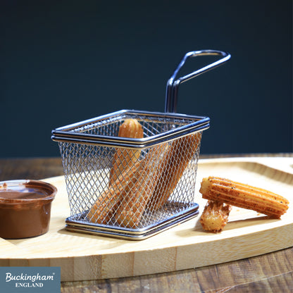 Buckingham Stainless Steel Rectangular Mini Basket with Handle