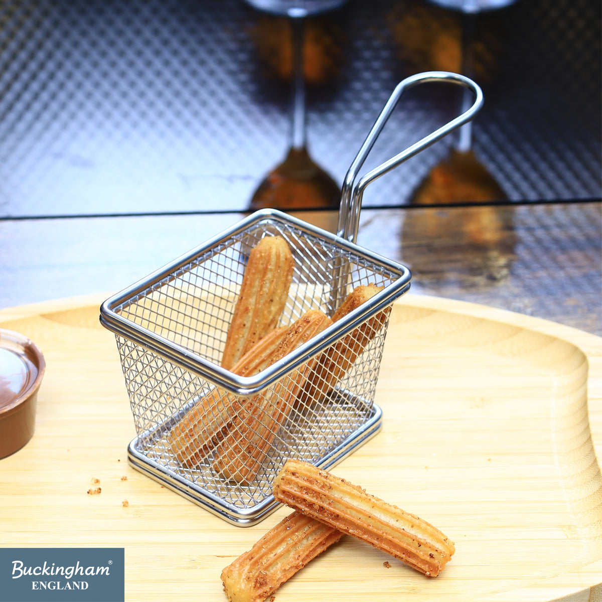 Buckingham Stainless Steel Rectangular Mini Basket with Handle