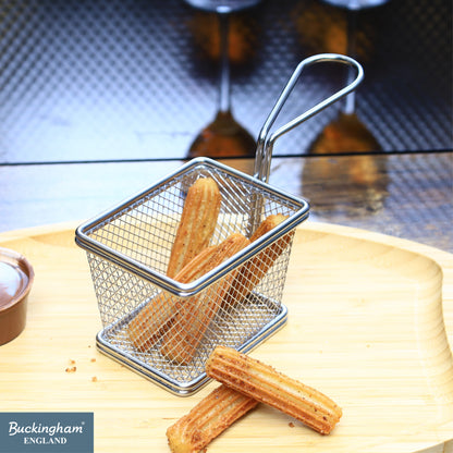 Buckingham Stainless Steel Rectangular Mini Basket with Handle