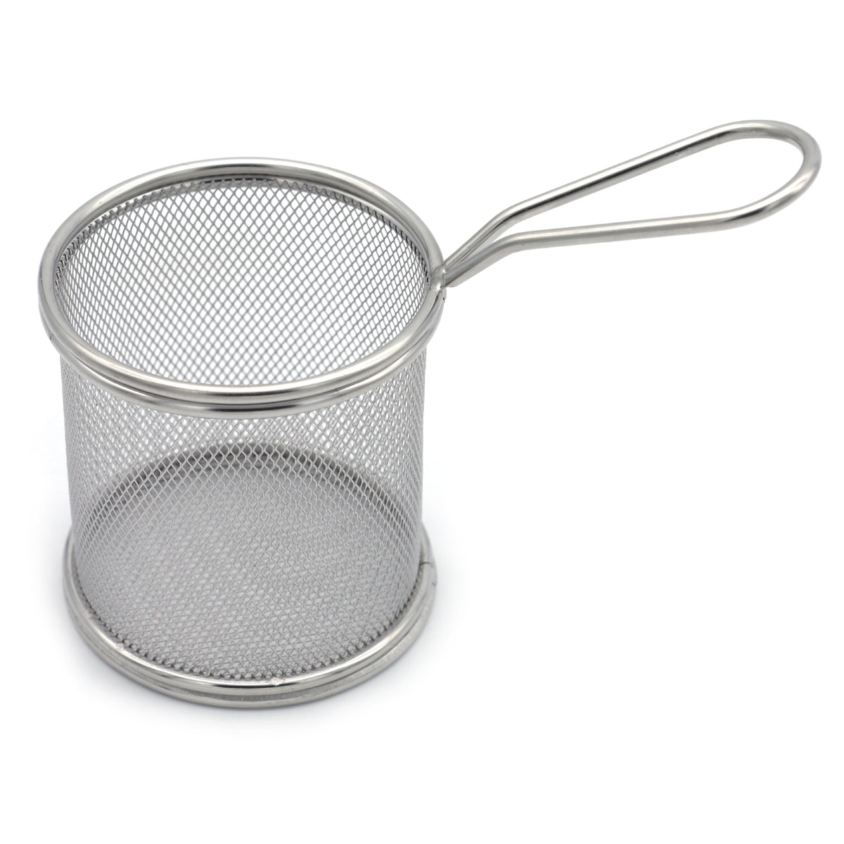 Buckingham Stainless Steel Mini Round Basket with Sturdy Handle