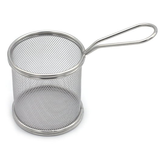 Buckingham Stainless Steel Mini Round Basket with Sturdy Handle