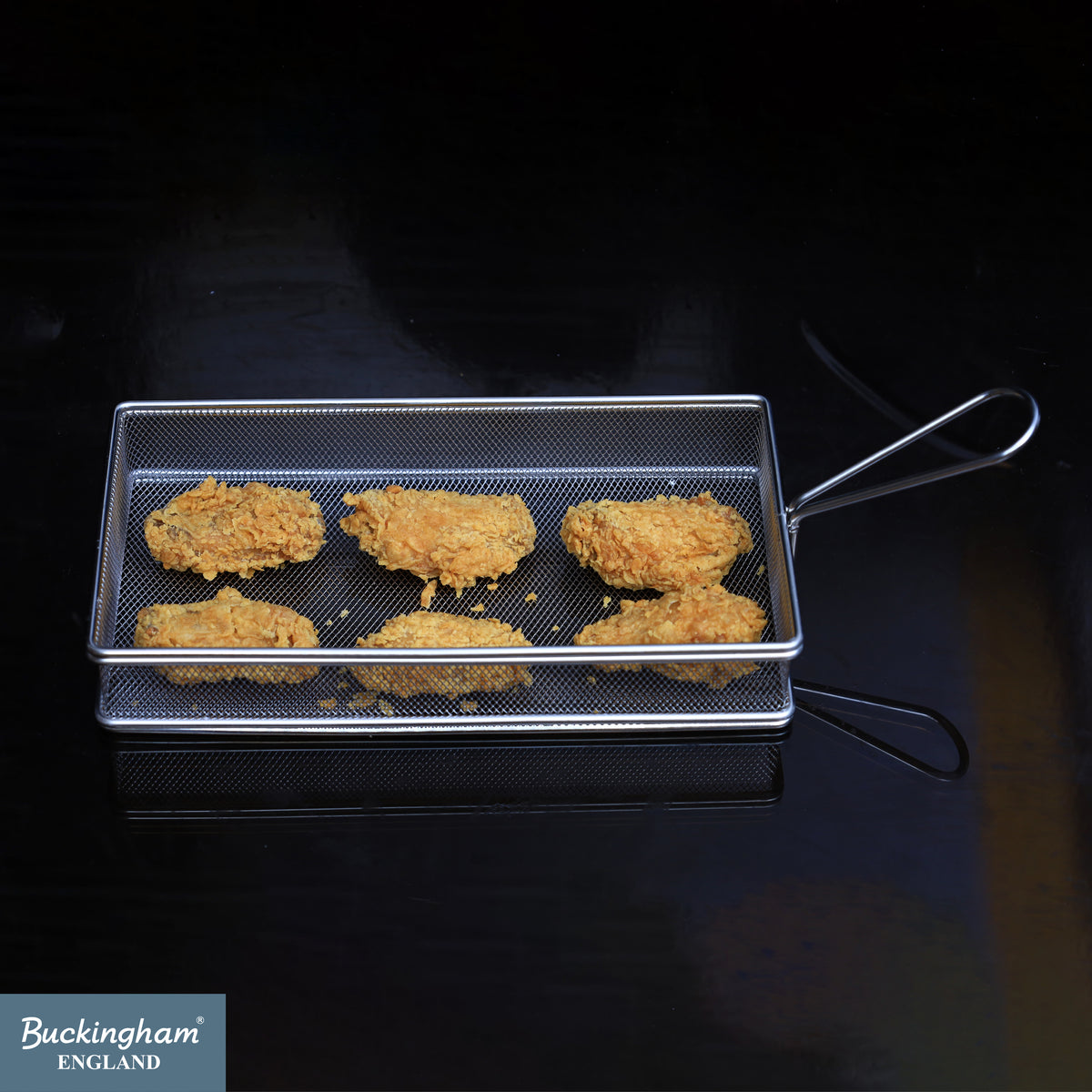 Buckingham Fine Mesh Rectangular Basket Strainer 34 x 10 x 4.5 cm