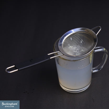 Buckingham Stainless Steel Fine Mesh Strainer with Black Handle