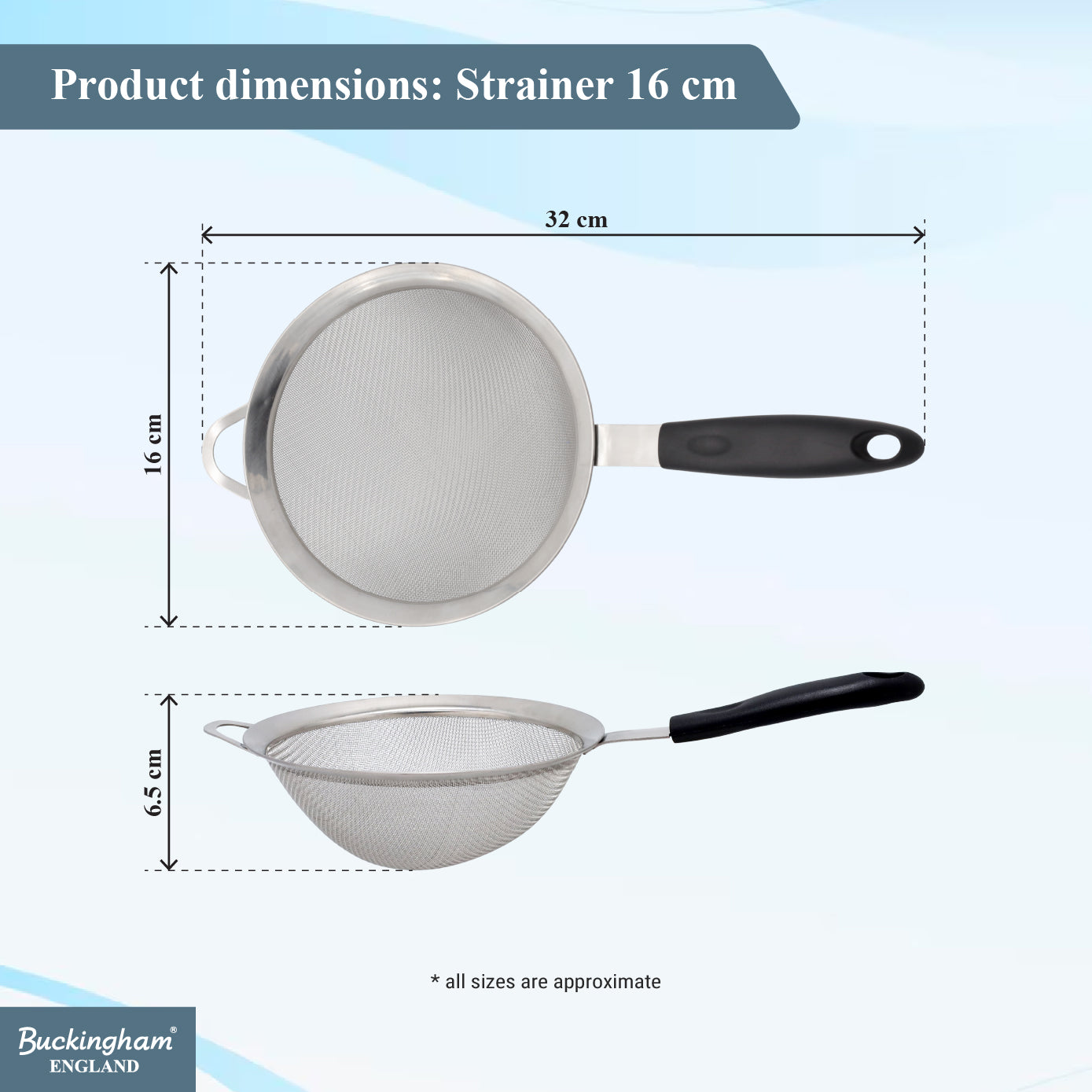 Buckingham  Stainless Steel Fine Mesh Strainer